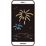 Online Fireworks Smartphone SVG Icon